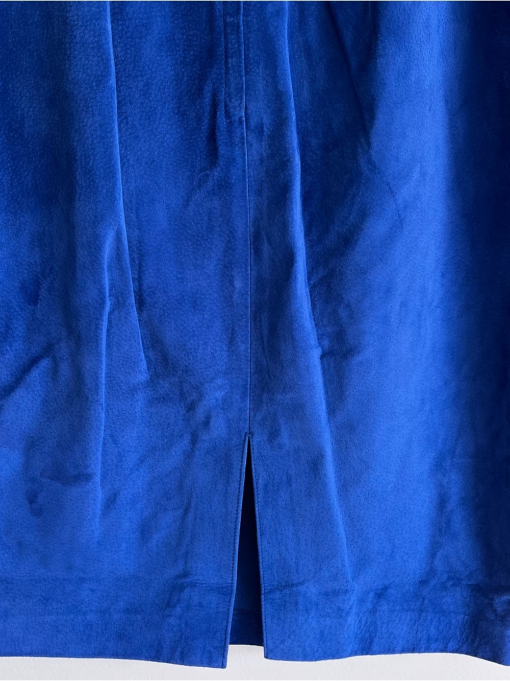 Danier Vintage Blue Suede Pencil Skirt - Picture 2 of 6